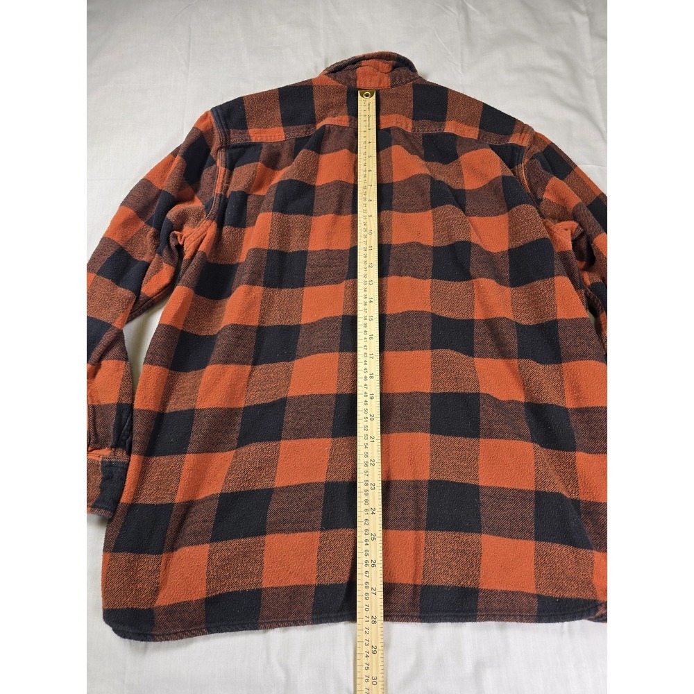 Levi's Shirt Mens Large Orange Plaid Flannel Long Sleeve Button Front Relaxed - Picture 8 of 12
